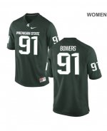 Women's Michigan State Spartans NCAA #91 Robert Bowers Green Authentic Nike Stitched College Football Jersey RC32L42ZW